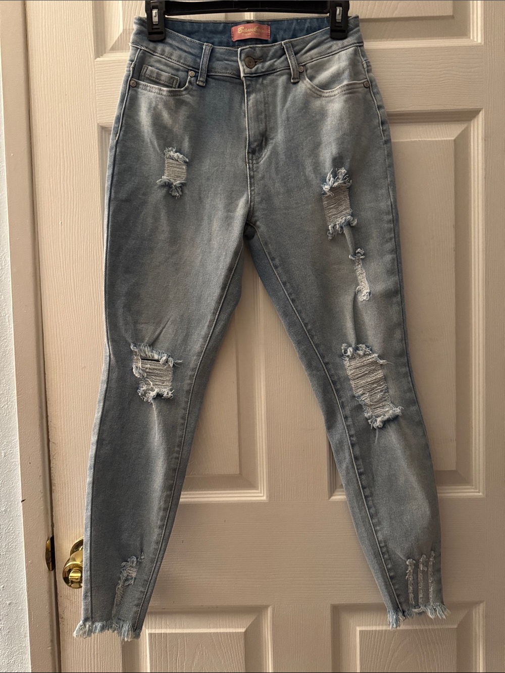 BAMBOO Light Blue Distressed Skinny Jeans